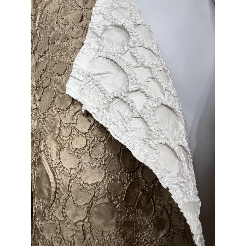 Chicos Reversible Travelers Jacket Duster Champagne Gold Ivory Open Front Sz L - Picture 3 of 7